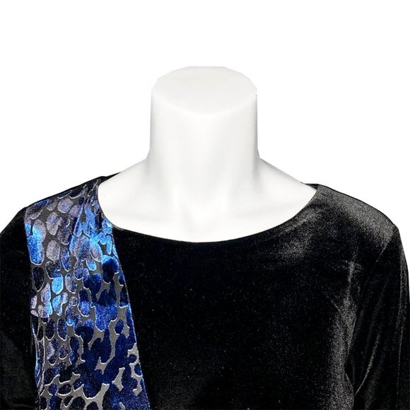 BADGLEY MISCHKA 1980's Style VELVET Dress with contrasting crushed velve… - Picture 3 of 6
